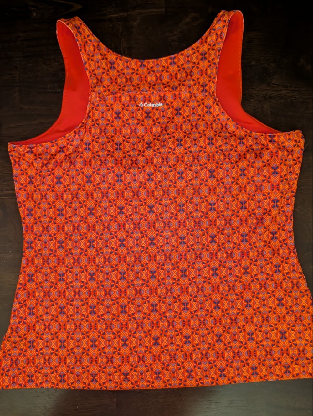 Columbia Women’s Red Orange Blue Omni-Wick Tank L Active Gym Hike